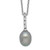 Sterling Silver Rhod-plat 7-8mm Grey FWC Pearl Cubic Zirconia Necklace