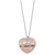 Sterling Silver Rhodium-plated & Rose-tone Heart Necklace