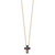 Prizma Sterling Silver Gold-tone 14K Flash Gold-plated 16 inch Colorful Cubic Zirconia Cross Necklace with 2 inch Extender