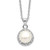 Sterling Silver Rhodium-plated 7-8mm White Button FWC Pearl Cubic Zirconia Necklace
