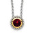 Shey Couture Sterling Silver with 14K Accent 18 Inch Antiqued Round Bezel Garnet Necklace