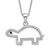 Sterling Silver Rhodium-plate Open Turtle Pendant 18 inch Necklace