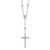 Sterling Silver Rhodium-plated Cubic Zirconia Cross Drop Necklace