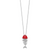 Sterling Silver RH-plated Lucky Fish Cubic Zirconia Skeleton Red Enamel Pend Necklace