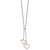 Sterling Silver Rose-tone Polished Textured 2-Heart Necklace