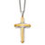 Chisel Stainless Steel Polished Yellow IP-plated Cross Pendant on a 24 inch Curb Chain Necklace