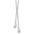 Leslie's Sterling Silver RH-plated Polished Drop with 1in ext. Necklace