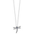 Cheryl M Sterling Silver Rhodium-plated with Black Rhodium Accent Brilliant-cut Black White and Blue Cubic Zirconia Dragonfly 18 Inch Necklace