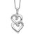 Sentimental Expressions Sterling Silver Rhodium-plated Cubic Zirconia To My Sister 18in Heart Necklace