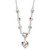 Sterling Silver Stellux Multicolor Crystal Heart with  2in Ext Necklace
