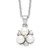 Sterling Silver Rhodium-plated 5-6mm White FW Cultured 3-Pearl Cubic Zirconia Necklace