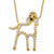 Sterling Silver Gold-plated Cubic Zirconia Poodle Dog 18 inch Necklace