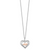 Sterling Silver RH-plated Rose-tone Cubic Zirconia Heartbeat with 2in ext Necklace