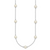 Sterling Silver Rhodium-plated 9 station FWC Pearl Chain Necklace