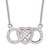 Sterling Silver Rhodium-plated with Cubic Zirconia Heart with Infinity Symbol Necklace