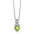 SS Peridot & Diamond Pend Necklace