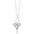 Sterling Silver Rhodium-plated Cubic Zirconia and Freshwater Cultured Pearl Drop 18.5inch Necklace
