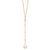 Sterling Silver Gold-tone Semi-round FWC Pearl with 2 in ext. Drop Necklace