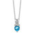 SS Blue Topaz & Diamond Pend Necklace