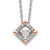 Sterling Silver RH-plated Rose-tone Moving Cubic Zirconia with 2in ext Necklace