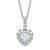 Sterling Silver Rhodium-plated Diamonore Heart Necklace