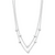 Leslie's Sterling Silver Rhod-pl Multi-strand Beaded with  2in ext. Necklace
