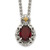 Shey Couture Sterling Silver with 14K Accent 18 Inch Antiqued Oval Garnet Necklace