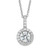Sterling Silver Rhodium-plated Diamonore Drop Halo Necklace