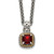 Shey Couture Sterling Silver with 14K Accent 18 Inch Antiqued Cushion Garnet Necklace