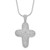Sterling Silver & Cubic Zirconia Cross with  2in ext Necklace