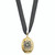 Sterling Silver Cubic Zirconia Gold Plate & Black Necklace