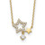 14K Stars Cubic Zirconia Dangle with 2IN EXT Necklace