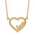 14K Polished Open Heart LOVE 17IN Plus .5 IN Ext. Necklace