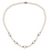 Sterling Silver Rhod-plated 6-9mm FW Cultured Pearl 5-station Necklace