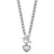 Leslie's Sterling Silver Rh-plated Polished with Heart Charm Necklace