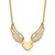 14K Polished Wings and Heart 17in Necklace