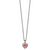 Shey Couture Sterling Silver with 14K Accent 18 Inch Antiqued Heart Bezel Created Pink Sapphire Necklace