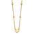 14K Polished and Diamond-cut Heart and Beads Plus 2in ext. Necklace