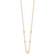 14K Polished and Diamond-cut Heart and Beads Plus 2in ext. Necklace