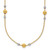 Leslie's 14K with White Rhodium Polished and Beaded Station Necklace