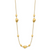 Leslie's 14k Brushed and Polished Beaded 17in with 1in ext Necklace