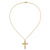Herco 24K Polished Diamond-cut and Filigree Cross 18 Inch Necklace