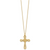 Herco 24K Polished Diamond-cut and Filigree Cross 18 Inch Necklace