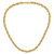 14K Polished & Grooved Fancy Oval Link Necklace