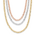 Leslie's 14K Tri-color Polished 3-Strand Link Necklace