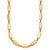 Herco 14K Polished and Satin Rectangular Link Necklace