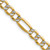 14k 6.5mm Semi-solid with Rhodium Pavé Figaro Chain