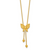 Herco 24K Polished and Textured Butterfly Lariat 18 Inch Necklace