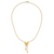 Herco 24K Polished and Textured Butterfly Lariat 18 Inch Necklace