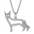Sterling Silver Rhodium Plated White Cubic Zirconia Shepherd Necklace